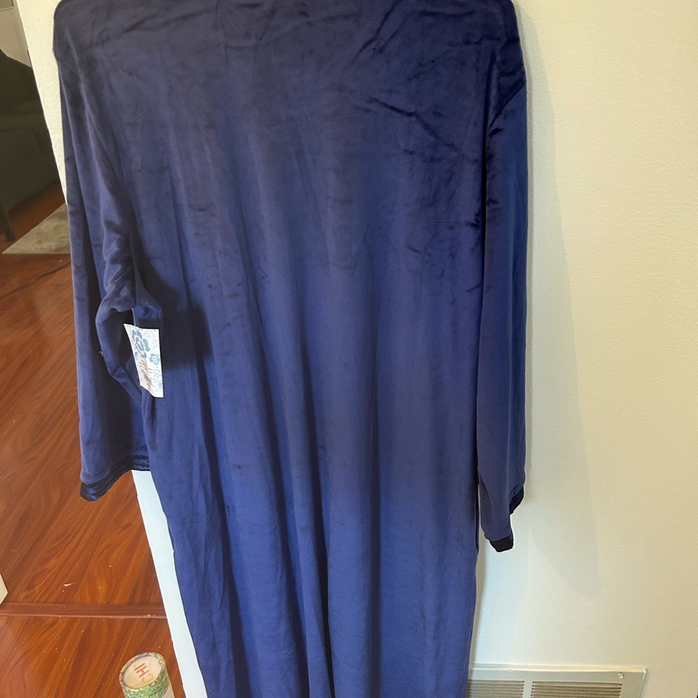 Adonna Deep Blue Floral Embroidered Dress - Picture 2 of 6